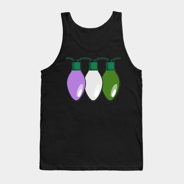 Genderqueer Pride Christmas Lights Tank Top by wheedesign